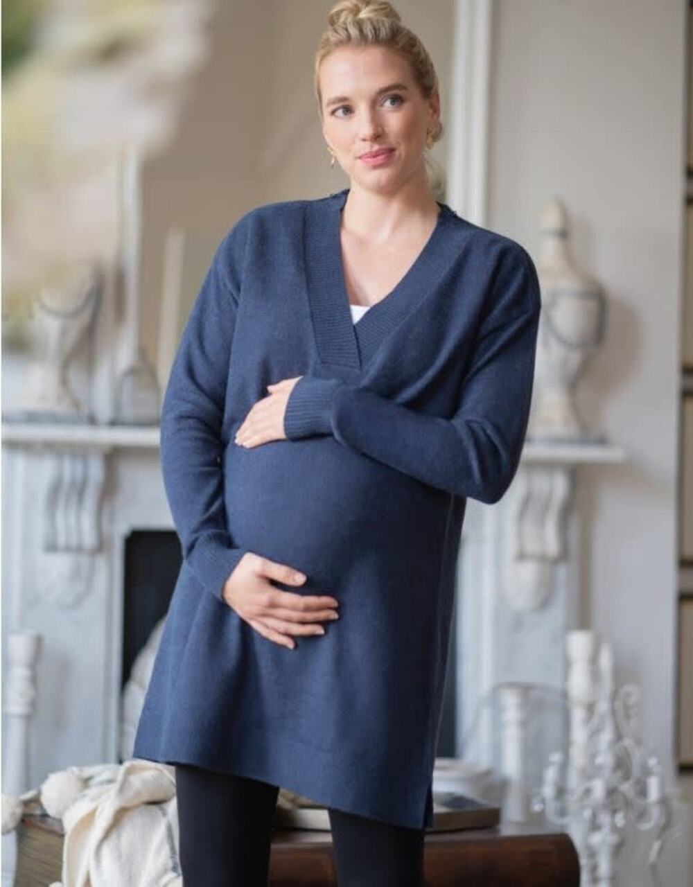 NWT Seraphine Navy Sweater Dress Nursing Accessible Detachable Size XL